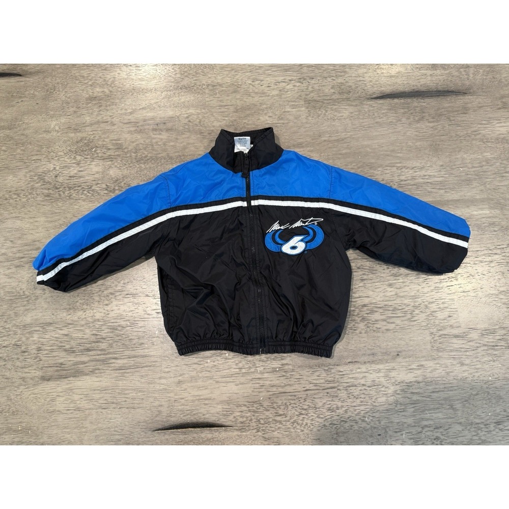 Chase Authentics Rare Mark Martin NASCAR Black/Blue  Track Suit Jacket 2T NWOT